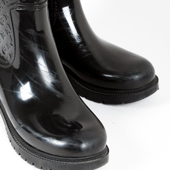 Louis Vuitton Black Monogram Splash High Rain Boots, Size 40 - Picture 6 of 10